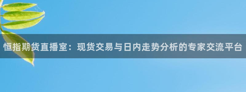 so米nba体育直播平台：恒指期货直播室：现货交易与日内走势分析的专家交流平台
